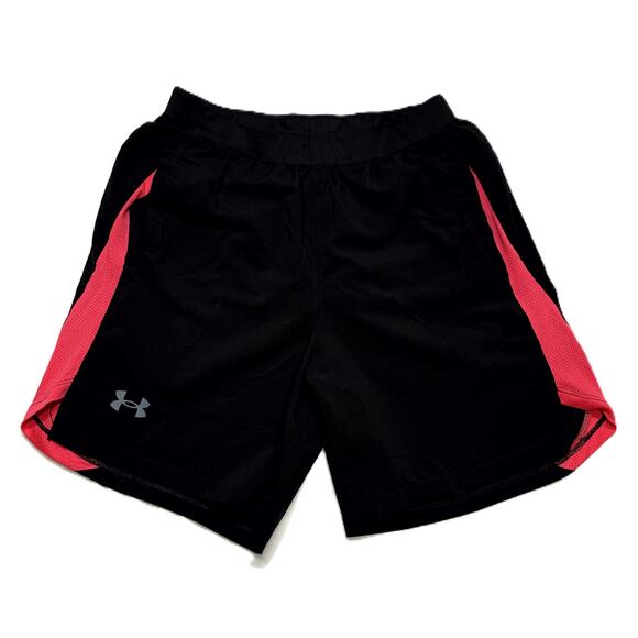 Under Armour Running Shorts Men’s M Black Pink Fitted Training 1361493 - Picture 1 of 9